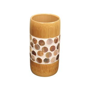 Vietnamese Traditional Mother Of Pearl <b>Bamboo</b> <b>Cup</b> Handmade Eco Friendly Wooden Round Dot Drinkware Artistic Kitchen Tumbler - Product Image 3