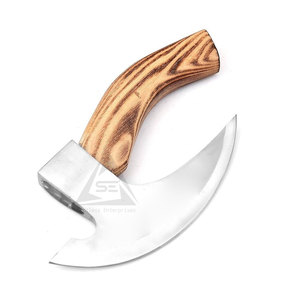 Low MOQ Best Selling Durable Pizza Cutting <b>Axe</b> with Wood <b>Handle</b> and Stainless Steel Blade-Private Label Option - Product Image 1