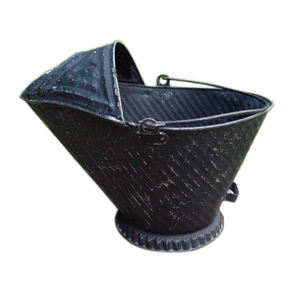 Cubo para carbón con acabado dorado martillado y asa sólida, cubo de carbón metálico de alta calidad para uso en el hogar, jardín y exteriores - Product Image 5