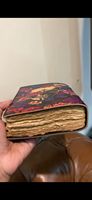 Journal en cuir rigide gothique avec crâne, fil de couture, bords festonnés, papier vintage antique en coton, Grimoire – Vente en gros