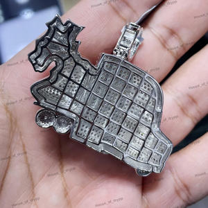 Colgante de Bolsa de Dinero, Elaborado en Plata 925 con Diamante Moissanita, Diseño de Lujo Hip Hop, Estilo Iced Out - Product Image 3