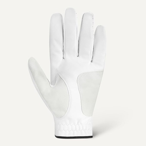 White Leather Lightweight Full Finger Golf Gloves Breathable Perforated Wrist <b>Strap</b> Custom Logo Four Seasons Sports Outdoor XL - Product Image 2