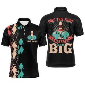 Camiseta de manga corta de malla personalizable para hombre, con estampado por sublimación, para bolos, 85% poliéster / 25% elastano - Product Image 3