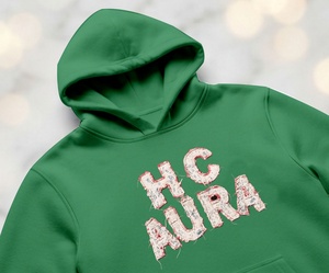 Sweat-shirt de qualité supérieure, best-seller, durable, couleur vert clair, logo brodé en chenille personnalisé, qualité professionnelle premium - Product Image 4