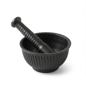 Deluxe Quality Iron Mortar And Pestle Set Heavy Duty Black Finish Spice <b>Herb</b> <b>Grinder</b> Manual Kitchen Tool For Crushing Garlic - Product Image 3