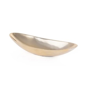 Bandeja de Servicio Ovalada de Aluminio Dorado para Hogar y Oficina, Bandeja para Servir Té y Café a un Precio Accesible - Product Image 1