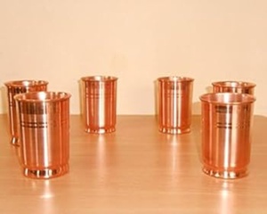 Classic copper <b>glasses</b> traditional metal tumblers for <b>water</b> juice cocktail use durable reusable kitchen dining bar drinkware - Product Image 4