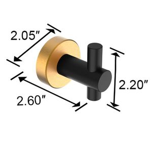Gancio a parete con Base in oro nero confezione da 2; Per l'ingresso armadio per scarpe armadio bagno camera da letto mobili portabottiglie - Product Image 5
