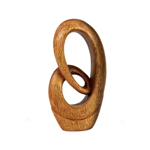 Petite sculpture en bois abstraite en bois de Suar, figurine boucle éternelle, artisanat balinais fait main, décoration pour la maison et le bureau, ornement, cadeau - Product Image 1