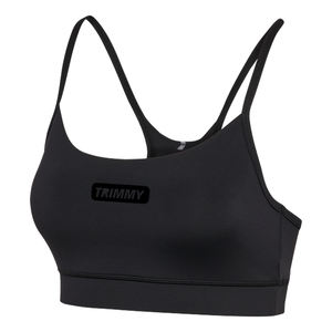 Soutien-gorge de sport TRIMMY SPORTS pour filles, simple, sans coutures, à maintien élevé, noir, pour entraînement, fitness, yoga, gym, 100 % polyester, course à pied, fermeture avant - Product Image 1