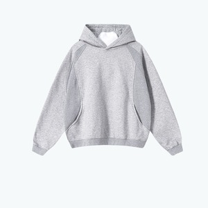 Sweat-shirt à capuche pour homme, coupe oversize, épais, à manches raglan, avec poche croissant, couleur unie, décontracté, pour l'automne - Product Image 4