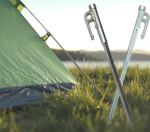 Estaca de camping de acero con alto contenido de carbono de 280 mm de longitud, tipo triángulo / viga en H - Product Image 1