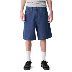 Custom Printed Embroidery Design Baggy <b>Jean</b> Shorts for <b>Men</b> Jorts Casual Loose Fit Long Denim Shorts - Product Image 1
