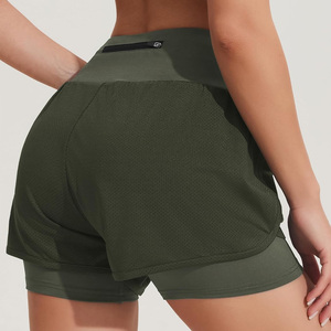 Shorts de sport 2 en 1 pour femmes avec logo personnalisé, respirants, pour la course à pied, la gym et les activités sportives - Product Image 2