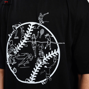 T-shirts pour hommes en coton 100% lourd, surdimensionnés, de style streetwear, avec impression personnalisée du logo, fabrication professionnelle. - Product Image 6