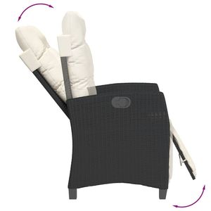 Juego de comedor de jardín de 7 piezas de ratán sintético negro - Product Image 4