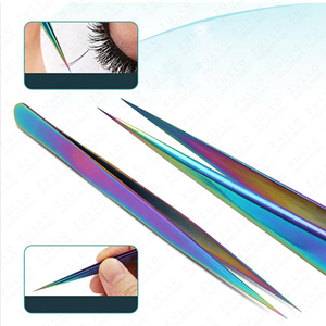 Kit de Herramientas para Extensión de Pestañas de 4 Piezas, Pinzas de Acero Inoxidable y Tijeras para Cejas con Estuche de Almacenamiento de Color Personalizado - Product Image 2