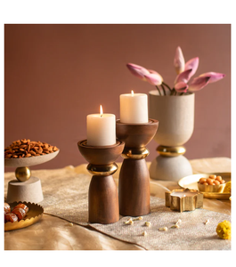 Support de bougie en bois pour pilier, lot de 2, support de bougie en bois tendance, support de bougie en bois de qualité supérieure - Product Image 5