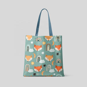 Bolsas de compras reutilizables de lona de algodón biodegradable orgánico con logotipo impreso personalizado con patrón geométrico de automango - Product Image 2