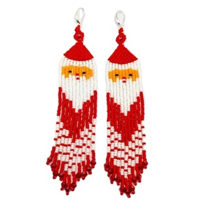 Pendientes colgantes de borla con cuentas de calabaza de Halloween para mujeres y niñas Pendientes de gota bordados a mano de La India - Product Image 3