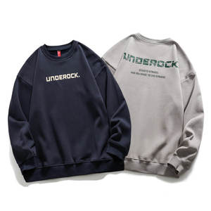 Sudaderas de Forro Polar con Cuello Redondo para Hombre, Logotipo Estampado, Personalizadas, Ecológicas, de Spandex/Poliéster 340g, Teñidas en Prenda, Forradas - Product Image 4