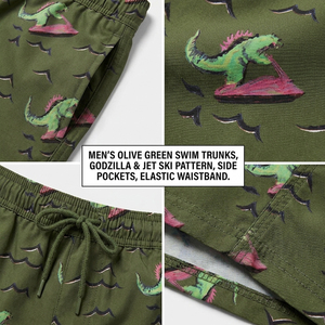 Premium Quality Men's <b>Surf</b> and Swim Boardshorts 2-in-1 Fit Funny Dinosaur Pattern Summer Beach Wear Supplier Factory Price - Product Image 6