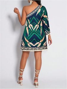 Vestido Mini de Verano para Mujer, Estilo Tropical, con Mangas Abullonadas y Espalda Descubierta - Product Image 4