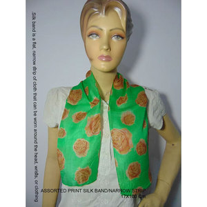 Stylish Women's Silk Scarf 13x150cm Narrow Print Satin Head Scarf Blazers Shirts & Hair Accessories Elegant Ladies Neck Scarf - Product Image 1