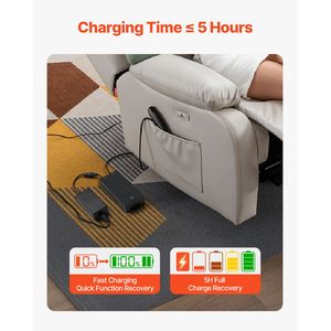 Batterie rechargeable pour fauteuil inclinable 2500 mAh, universelle, 2 broches, affichage LED, tension nominale 12 V, pour meubles inclinables - Product Image 5