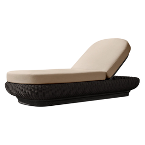 Modern The Langham Resort Rattan <b>Sunbed</b> With Cushion Premium Outdoor Daybed Pool Lounge Furniture Indonesia - Product Image 5