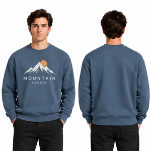 Sweat-shirt à col rond Mountain Escape pour homme, coupe classique, en coton tricoté, avec imprimé sur le devant, style décontracté d'automne - Product Image 4