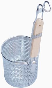 Colador de fideos de acero inoxidable con diseño de malla fina para escurrir pasta, ramen y sopas calientes de forma segura - Product Image 6