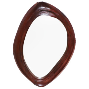 Handcrafted Mahogany Wood Framed Oval Wall <b>Mirror</b> 40x30cm - Home Decor - Product Image 1