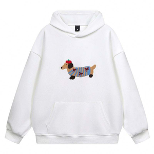 Men's Casual Autumn Eco-friendly Fleece Pullover <b>Hoodie</b> 100% Cotton Digital Printed Cartoon <b>Dog</b> Embroidery Loose - Product Image 3