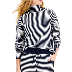 Women <b>Mock</b> <b>Neck</b> Pullover Cotton Casual Loose Fit <b>Top</b> - Product Image 1