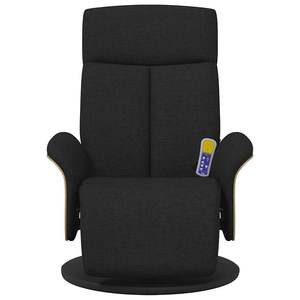 Fauteuil inclinable de massage en tissu noir avec repose-pieds, produit de relaxation confortable - Product Image 4