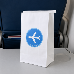 White <b>Biodegradable</b> Eco-Friendly Luxury Kraft <b>Paper</b> Air Sickness Bag Disposable Flat Self Adhesive Seal Offset Printed Bag - Product Image 5