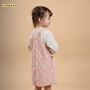 Floral Animal Print Children's Autumn <b>Pinafore</b> <b>Dress</b>-100% Cotton Thick Linen ODM DR4491 - Product Image 5