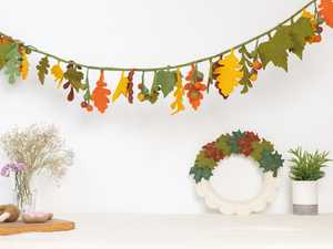 Guirnalda de Hojas de Arce de Fieltro, Guirnalda Otoñal Hecha a Mano, Decoración para el Hogar, Decoración para Acción de Gracias - Product Image 6