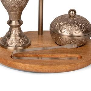 Ensemble de brûleurs à bakhoor en bronze antique en gros, encensoir de luxe en forme de croissant de lune avec plateau et pinces, décoration moderne pour la maison et le Ramadan - Product Image 4