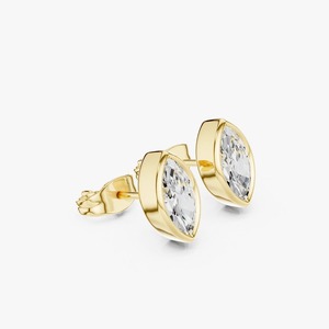Pendientes de Diamante Cultivado en Laboratorio con Engaste Marquise de 1.5CTW, Oro Amarillo de 9K, Fabricante de Joyería OEM al por Mayor - Product Image 2