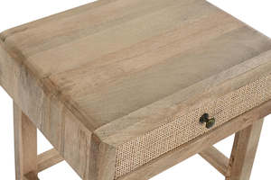 Solid Wood Handcrafted 1 Drawer <b>Bedside</b> <b>Table</b> <b>Compact</b> Bedroom Nightstand Storage Side <b>Table</b> Farmhouse Home Hotel Furniture - Product Image 3
