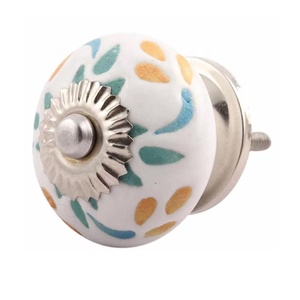 Tiradores de cerámica Floral verde lima de alta calidad, tiradores de tocador Retro, muebles, armario, cajón, perilla de tocador de cocina - Product Image 4