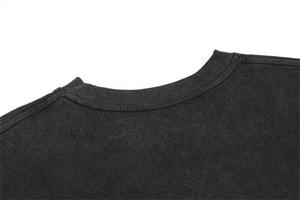 Camisetas Vintage de Algodón 100% Estilo Hip Hop con Lavado Ácido Negro y Logotipo Personalizado al por Mayor - Product Image 4