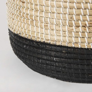 Ensemble de 3 paniers en jonc de mer noir avec fond, paniers de rangement faits à la main, vente en gros, écologiques, fabriqués au Vietnam - Product Image 6