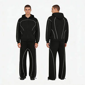 Conjunto de Sudadera con Capucha y Pantalones Deportivos de 350 GSM, Estilo Casual Urbano, con Estampado de Letras de Marca Moderna, para Hombre y Mujer - Product Image 1