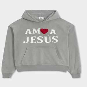 Sudadera con Capucha I Love Jesus God Blessed Christian, de Algodón Grueso, Estilo Vintage, Bordada - Product Image 4