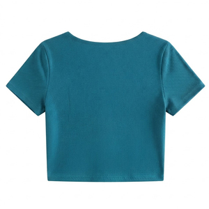 Haut court en coton confortable pour le sport et le fitness, élégant et décontracté, personnalisable, idéal pour l'extérieur - Product Image 4