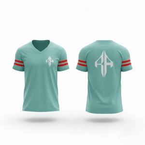 เสื้อเจอร์ซีย์อเมริกันฟุตบอลผู้ชายคุณภาพพรีเมียมสำหรับฤดูร้อน คอวี ผลิตจากโพลีเอสเตอร์ 100% ระบายอากาศได้ดี แห้งเร็ว สีพื้น โดย RIVIAN ATLANTIC - Product Image 1