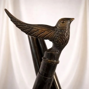 Gifted Brass Bird Head Handle Walking Stick | Pirate Style Wooden Designer Cane| Collectible Gift - Product Image 2